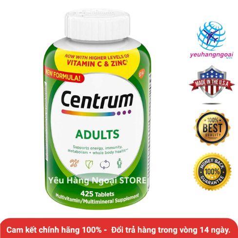Vitamin Tổng Hợp Centrum Adults 425 Viên Cho Nam Và Nữ Dưới 50 Tuổi Của Mỹ. 1 centrum-adults-425