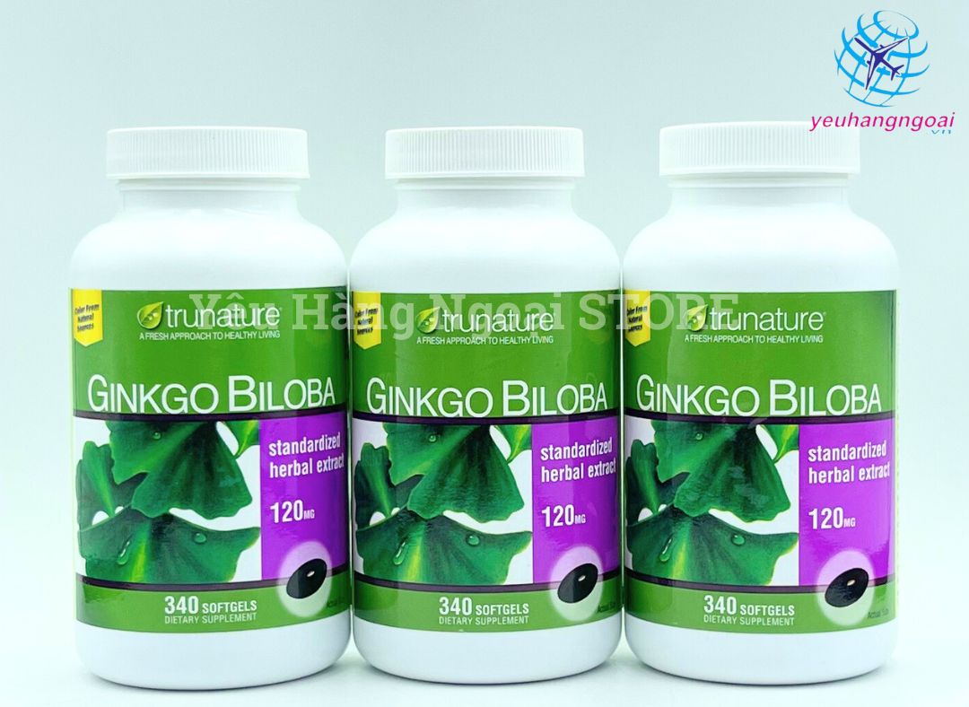 Viên Uống Bổ Não Ginkgo Biloba 120mg 340 Viên Trunature Của Mỹ. 2 Viên Uống Bổ Não Ginkgo Biloba 120mg 340 Viên Trunature Của Mỹ.
