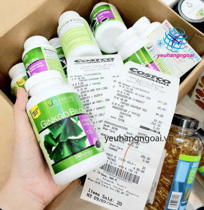 Viên Uống Bổ Não Ginkgo Biloba 120mg 340 Viên Trunature Của Mỹ. 9 ginkgo 1