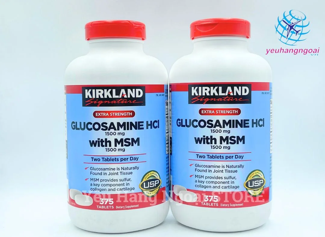 Viên Uống Glucosamine Kirkland 375 Viên HCL 1500mg With MSM 2 Tylenol 8hr 225 Viên