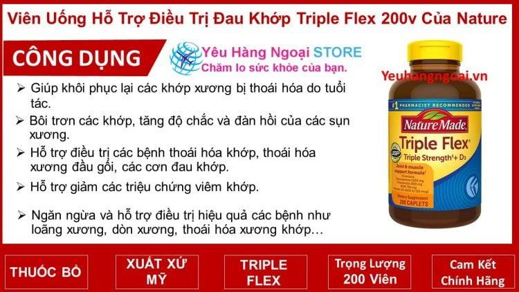 Vien Uong Ho Tro Dieu Tri Đau Khop Triple Flex 200v Cua Nature
