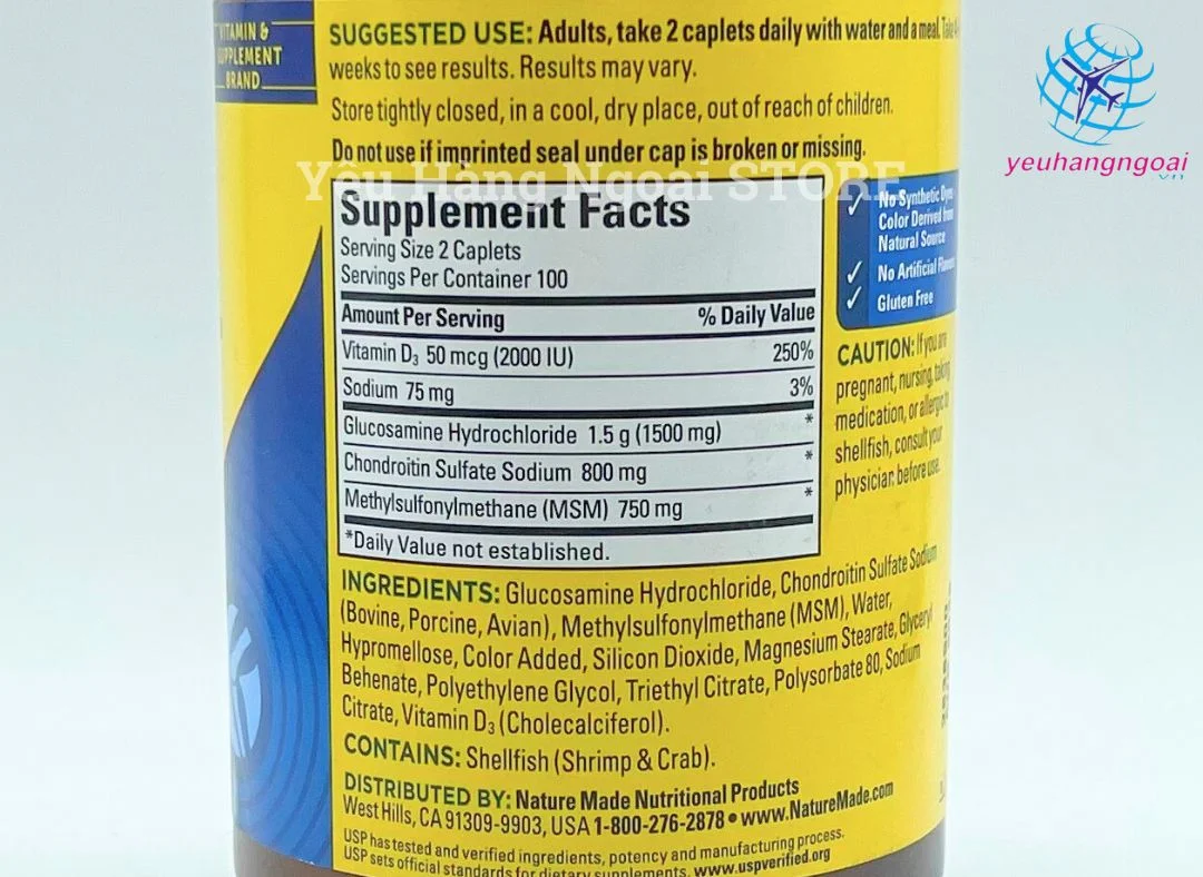 Viên Uống Hỗ Trợ Giảm Đau, Bồi Bổ Xương Khớp Triple Flex Thành Phần