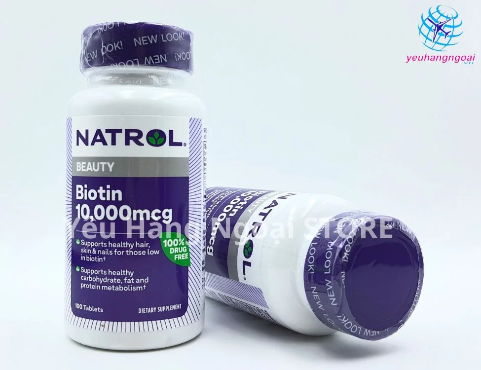 Natrol Biotin 10000mcg 100 Viên Hỗ Trợ Mọc Tóc, Móng Chắc Khỏe Của Mỹ. 4 Natrol Biotin 10000mcg 100 Viên Hỗ Trợ Mọc Tóc, Móng Chắc Khỏe Của Mỹ.