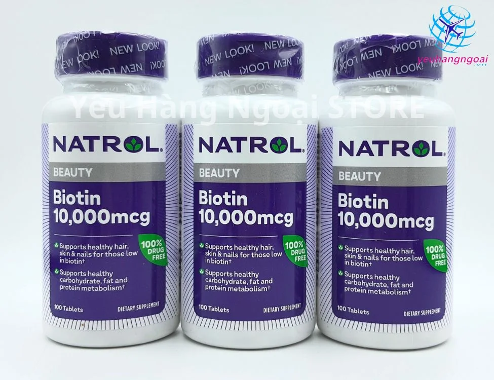Natrol Biotin 10000mcg 100 Viên Hỗ Trợ Mọc Tóc, Móng Chắc Khỏe Của Mỹ. 2 Natrol Biotin 10000mcg 100 Viên Hỗ Trợ Mọc Tóc, Móng Chắc Khỏe Của Mỹ.