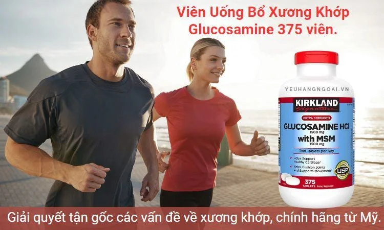 Viên Uống Glucosamine Kirkland 375 Viên HCL 1500mg With MSM 1 Kirkland Glucosamine HCL 1500mg cua My