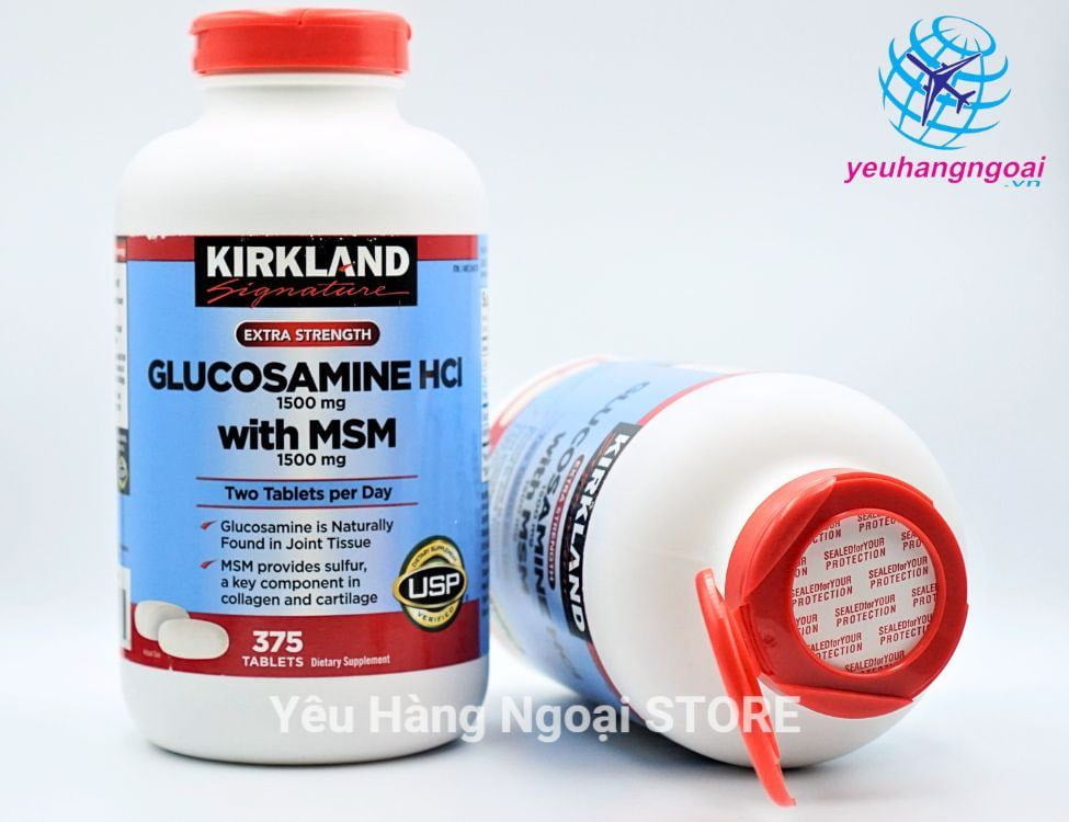 Vien Uong Bo Xuong Khop Glucosamine 375 Vien HCL 1500mg My Glucosamine-1500mg-HCL-With-MSM-Kirkland-Signature