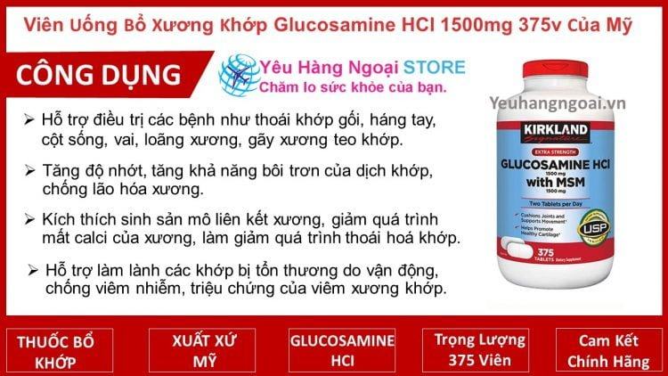 Glucosamine Hci 1500Mg 375 Viên Của Mỹ.