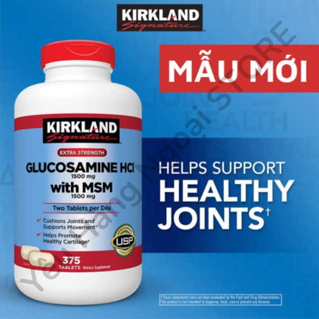 Vien Uong Bo Xuong Khop Glucosamine Hcl 1500mg 375 Vien My Thuoc Kirkland Glucosamine HCL 1500mg cua My