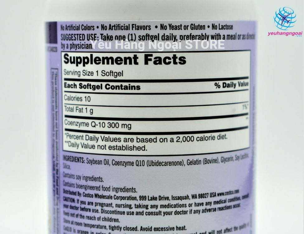 Viên Uống Hỗ Trợ Tim Mạch CoQ10 300mg 100 Viên Kirkland Của Mỹ. 2 Thanh-phan-vien-uong-CoQ10-300mg-Kirkland-Cua-My