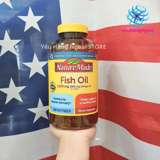 Viên Uống Dầu Cá Fish Oil 1200mg (360mg Omega-3) 300 Viên Của Nature Made Mỹ. 1 Fish Oil 1200mg 300 Viên