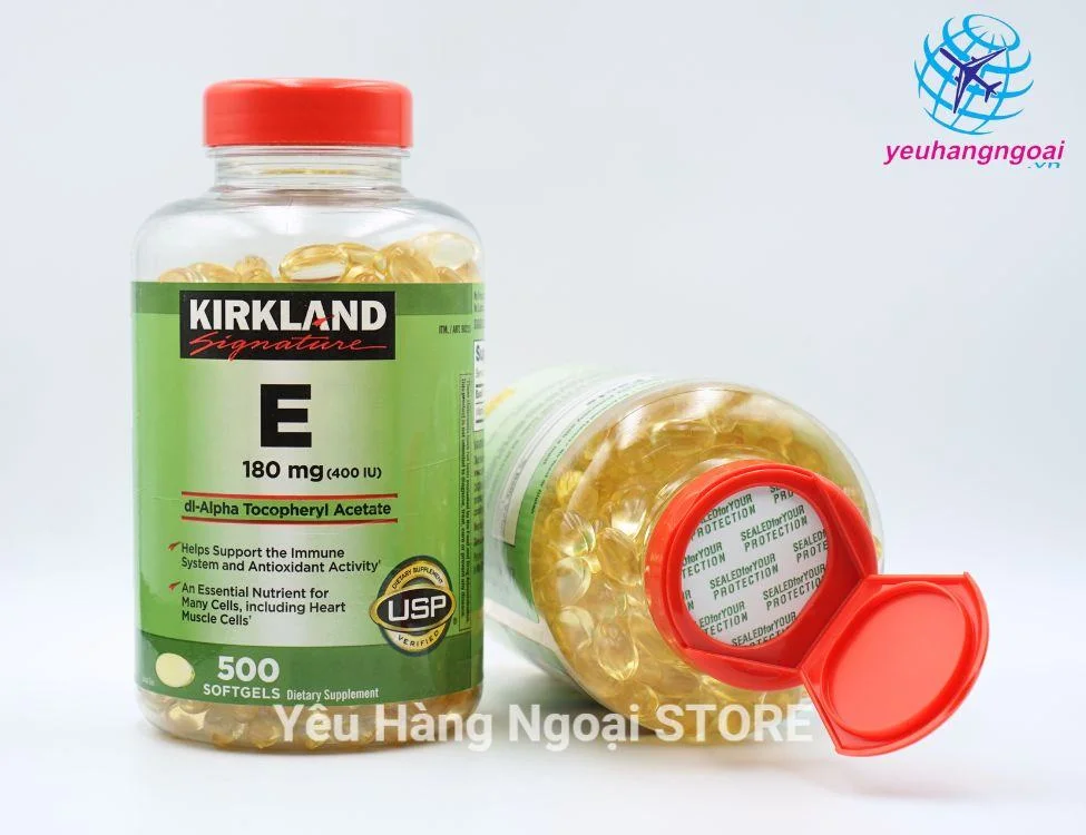 Viên Uống Bổ Sung Vitamin E 180mg (400 IU) 500 Viên Của Kirkland Signature Mỹ. 2 Vitamin E 400iu Kirkland Signature 1