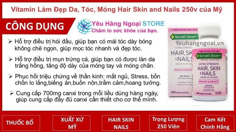 Vitamin Lam Dep Da Toc Mong Hair Skin And Nails Natures Bounty