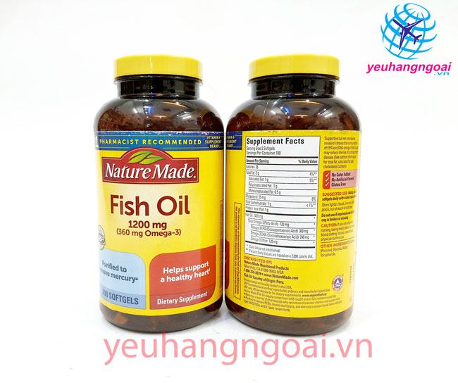 Dầu Cá Cao Cấp Fish Oil 1200 Mg 360 Mg Omega 3
