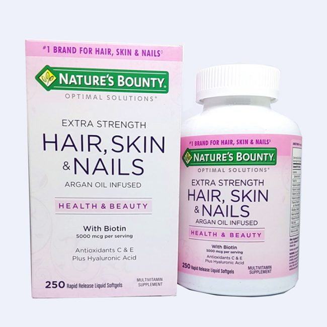 Vien Uong Dep Da Toc Mong Hair Skin Nail Nature 's Bounty 250 Vien