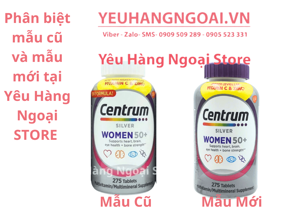 Phân Biệt Mẫu Cũ, Mẫu Mớ Centrum Silver Women’s 50+ 275v Cho Phụ Nữ Trên 50t Của Mỹ Sữa Bột Ensure úc Mẫu Mới Nhất