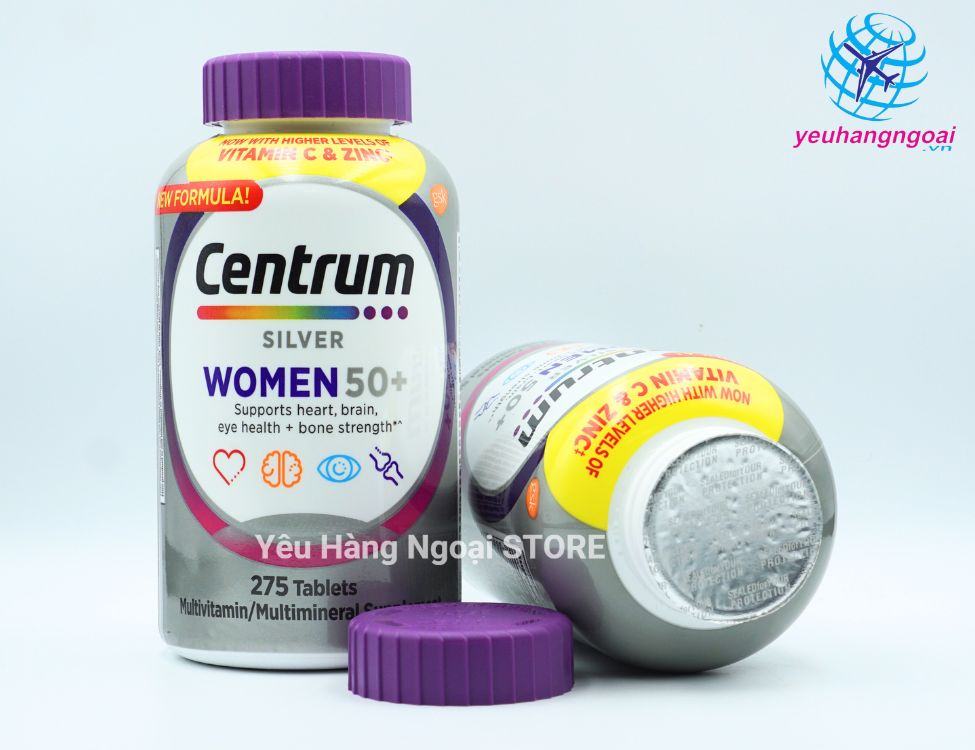 Vitamin Tổng Hợp Dành Cho Nữ Trên 50 Tuổi Centrum Silver Women 50+ 275 Viên Của Mỹ (2)