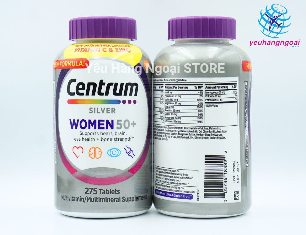 Vitamin Tổng Hợp Dành Cho Nữ Trên 50 Tuổi Centrum Silver Women 50+ 275 Viên Của Mỹ (3)
