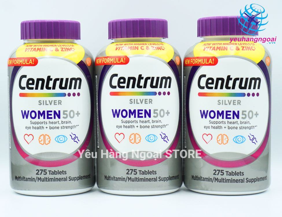 Vitamin Tổng Hợp Dành Cho Nữ Trên 50 Tuổi Centrum Silver Women 50+ 275 Viên Của Mỹ