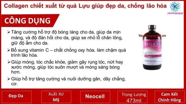 Collagen Nuoc Neocell 473ml Cua My
