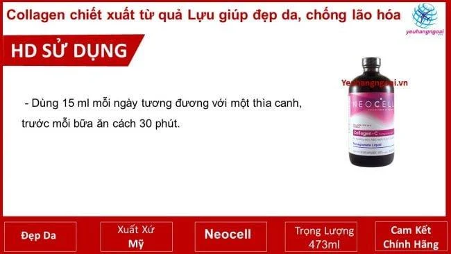 Collagen Nuoc Neocell 473ml Cua My
