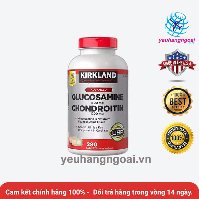 Glucosamine 1500Mg Chondroitin 1200Mg Kirkland 280 Vien
