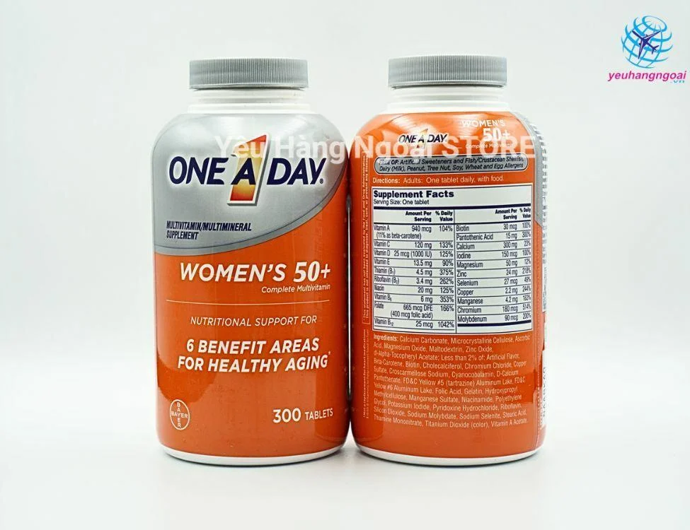Viên Vitamin Tổng Hợp Cho Nữ Trên 50 Tuổi One A Day WoMen 50+ của Mỹ 4 Thuoc One A Day Women 50+