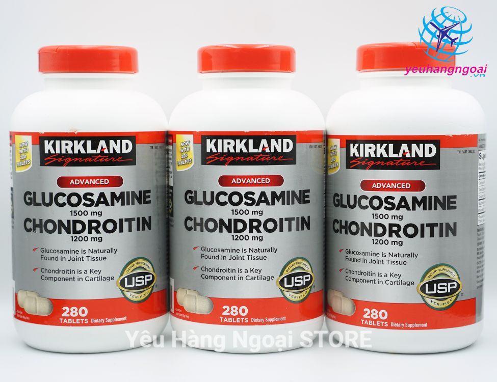 Viên Uống Bổ Xương Glucosamine Chondroitin 280 Viên Của Kirkland Signature Mỹ