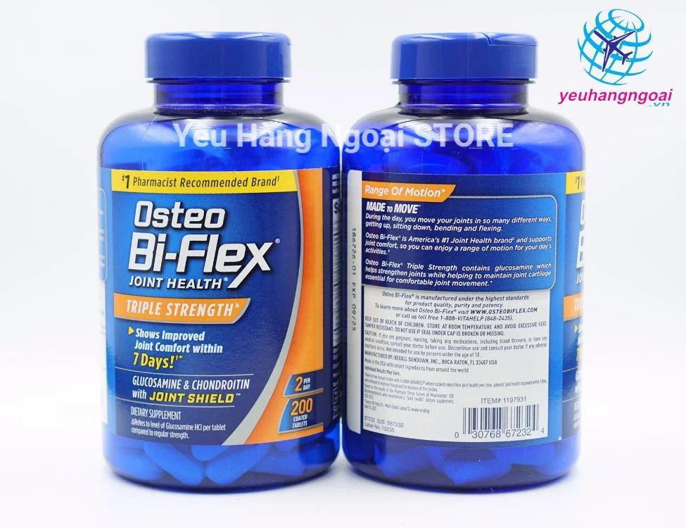 Viên Uống Bổ Khớp Osteo Bi-Flex Triple Strength 200 Viên Của Mỹ. 2 thuoc osteo bi flex 200 vien cach dung