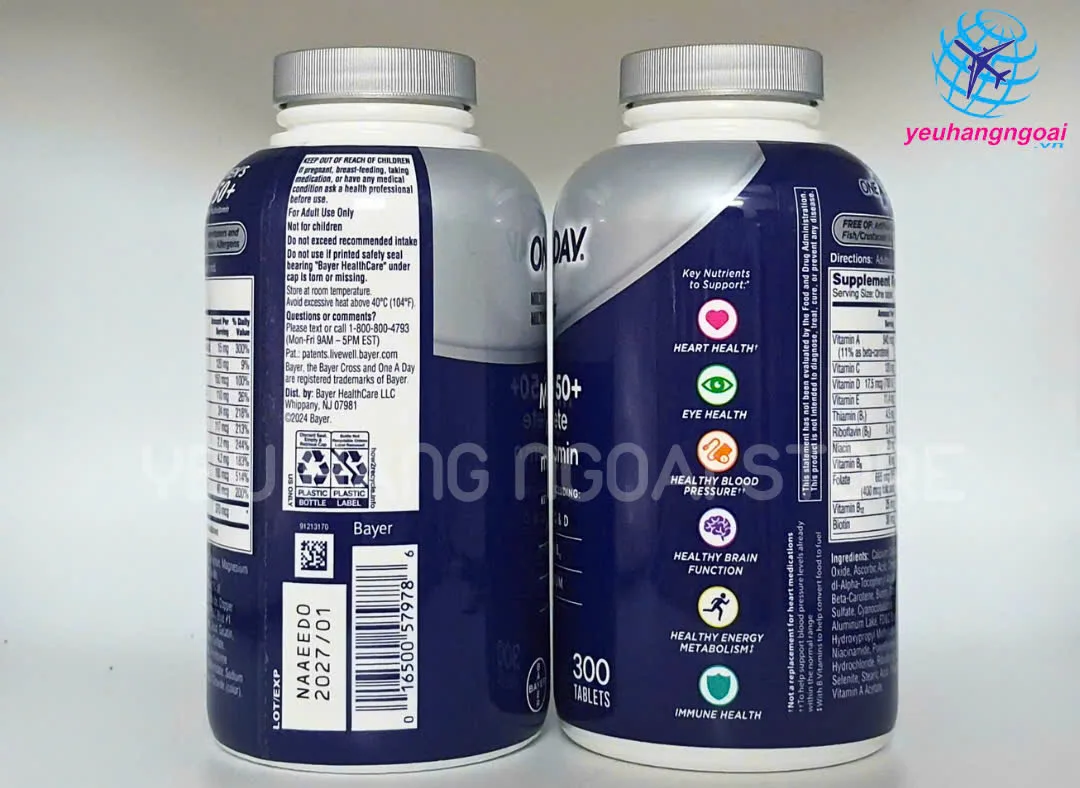 Vitamin Tổng Hợp Dành Cho Nam Trên 50 Tuổi One A Day Men 50+ 300 Viên Của Mỹ (mẫu mới). 7 Z7221819555465 B769ae0f35dd790ad861045d20376558