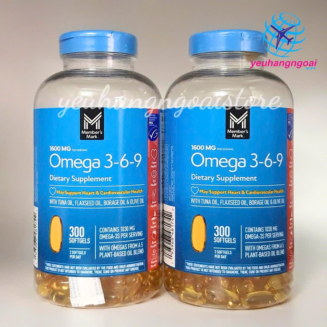 Viên uống Omega 3-6-9 Member's Mark 1600mg 300 viên của Mỹ (mẫu mới). 1 Z7049261960301 4271f33694dbc8343e38298b0600a820