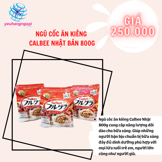 Sản phẩm khuyến mãi tại Yêu Hàng Ngoại STORE. 29 Ngũ Cốc ăn Kiêng Calbee Nhật 800g