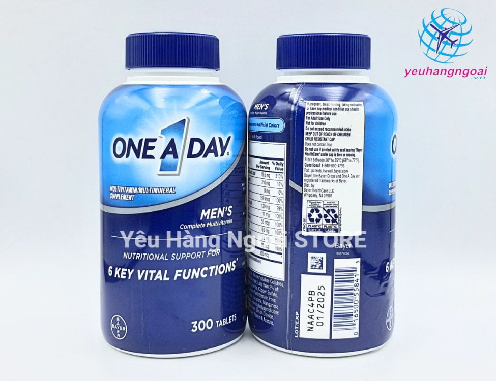 Vitamin Tổng Hợp Dành Cho Nam Dưới 50 tuổi One A Day Men's Health Formula 300 Viên Của Mỹ.