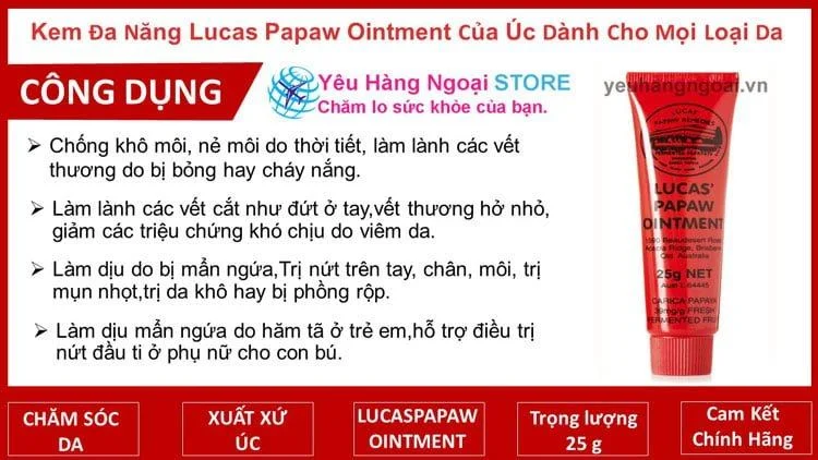 Kem Da Nang Lucas Papaw Ointment Cua Uc Danh Cho Moi Loai Da. Kem Da Nang Lucas Papaw Ointment Cua Uc Danh Cho Moi Loai Da.