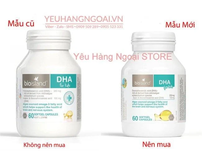 Mẫu Cũ Và Mẫu Mới Viên Uống Bổ Sung Dha Cho Trẻ