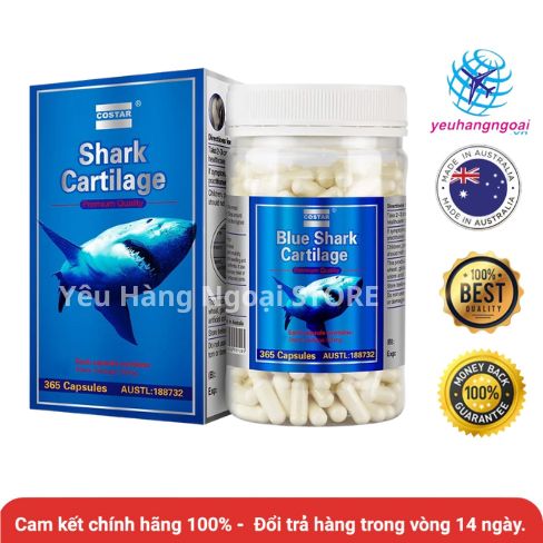 Sụn Vi Cá Mập Shark Cartilage Costar 750mg 365 Viên Úc. 1 shark-cartilage-costar