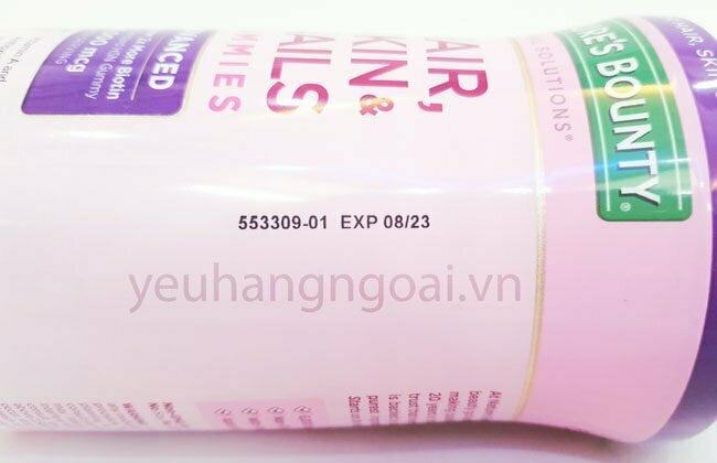 Hình Thật Hạn Sử Dụng Nature'S Bounty Hair Skin Nails Gummies 230 Viên 8
