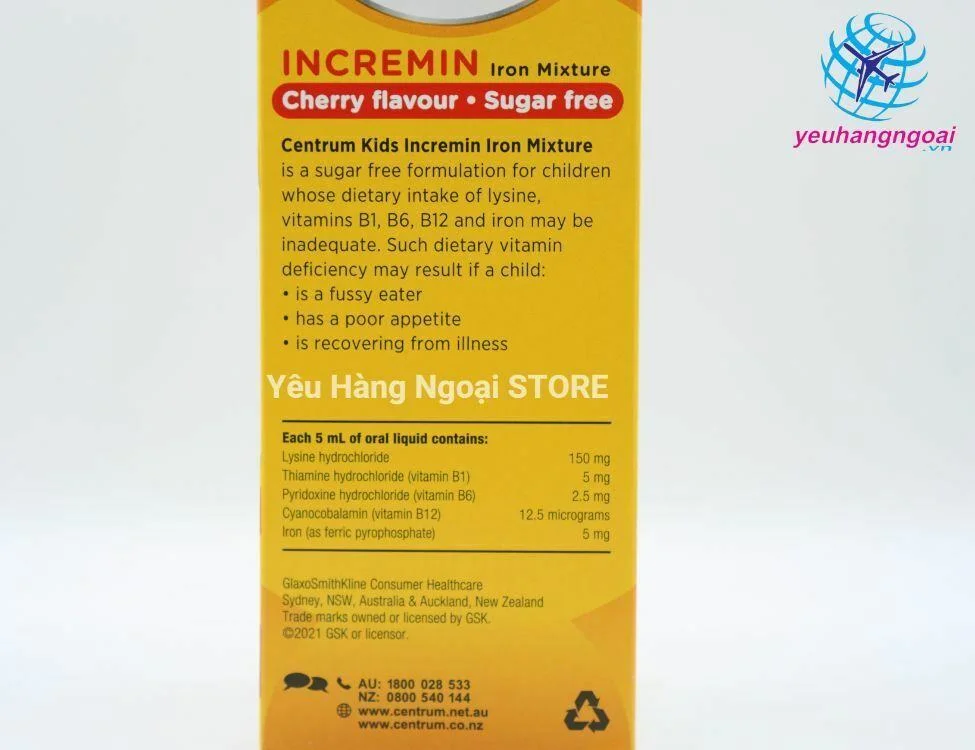 Siro Centrum Kids Incremin Iron Mixture Dành Cho Trẻ Biếng Ăn 200ml Của Úc. 5 Siro Cho Bé Biếng Ăn Centrum Kids Incremin 200ml Của Úc (4)