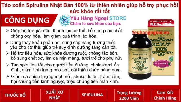 Tao Xoan Spirulina Nhat Ban 100 Tu Thien Nhien Giup Ho Tro Phuc Hoi Suc Khoe Rat Tot