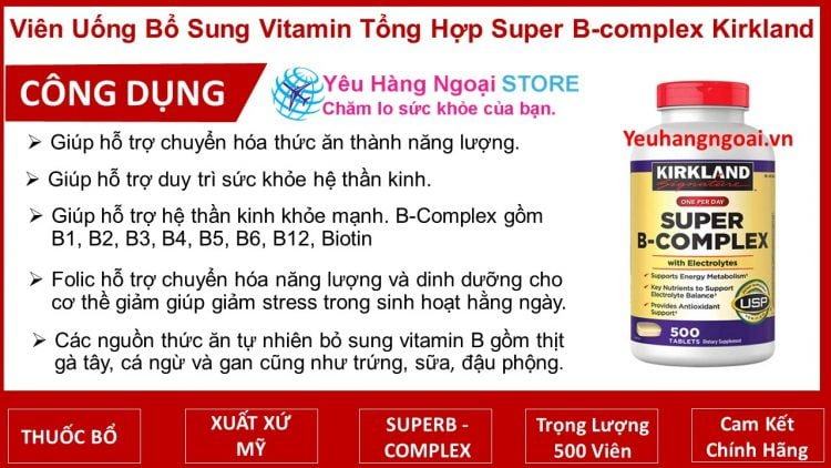Vien Uong Bo Sung Vitamin Tong Hop Super B Complex