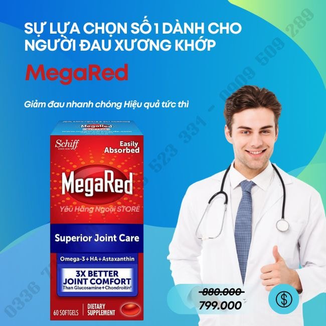 Vien Giam Đau, Bo Xuong Schiff Megared 60 Vien Cua My Thuoc MegaRed Joint Care