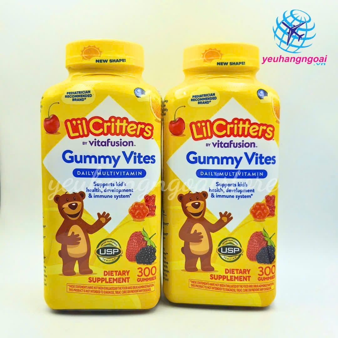 Kẹo Dẻo Vitamin Tổng Hợp L'il Crittres Gummy Vites 300 V Của Mỹ Cho Trẻ Từ 2 Tuổi. 1 Z6950317488115 88653eac239f1664eef009bebf79cf9c