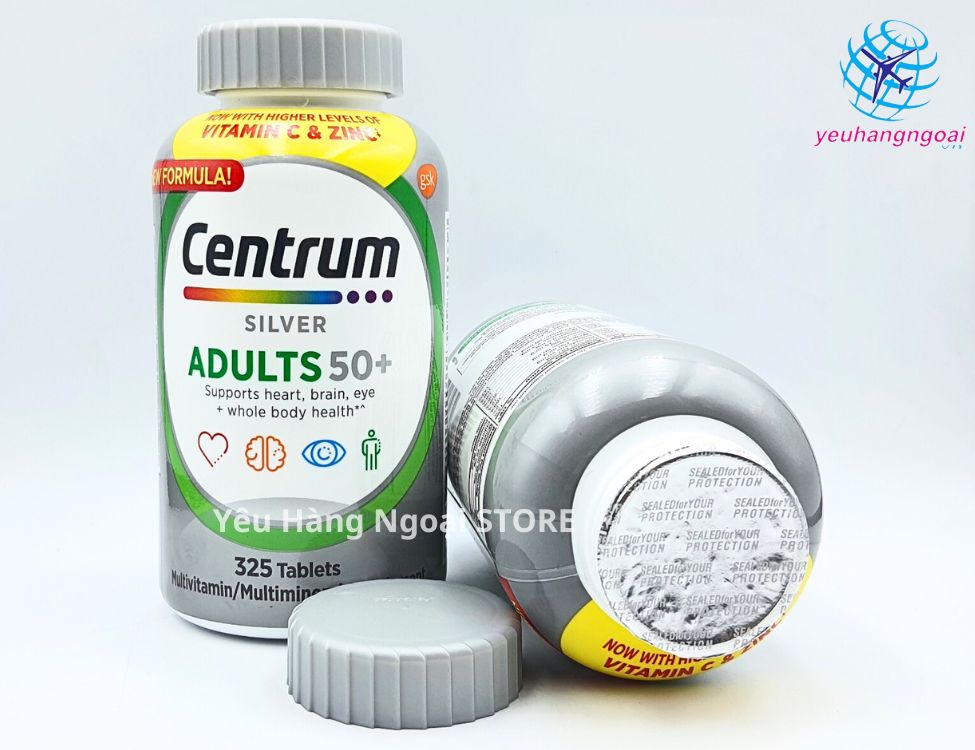 Vitamin Hổng Hợp Dành Cho Nam Và Nữ Centrum Silver Adults 50+ 325 Viên Của Mỹ.