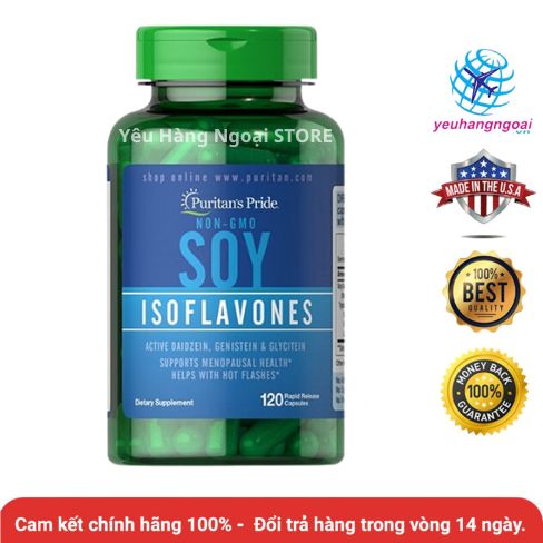 Tinh Chất Mầm Đậu Nành Non-Gmo Soy Isoflavones 750mg 120 Viên Của Puritan's Pride Mỹ. 1 soy-puritans-pride