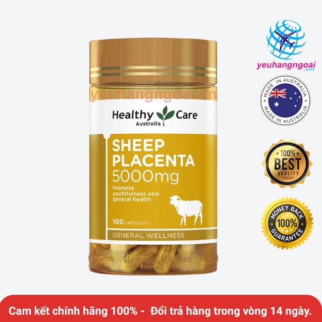 Nhau Thai Cuu Sheep Placenta 5000Mg Healthy Care 100 Vien