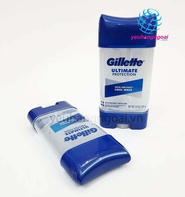 Lăn khử mùi dành cho Nam Gillette Ultimate Protection của Mỹ 107g. 3 Hình Thật Mặt Trước Lăn Khử Mùi Dành Cho Nam Gillette Clear Gel