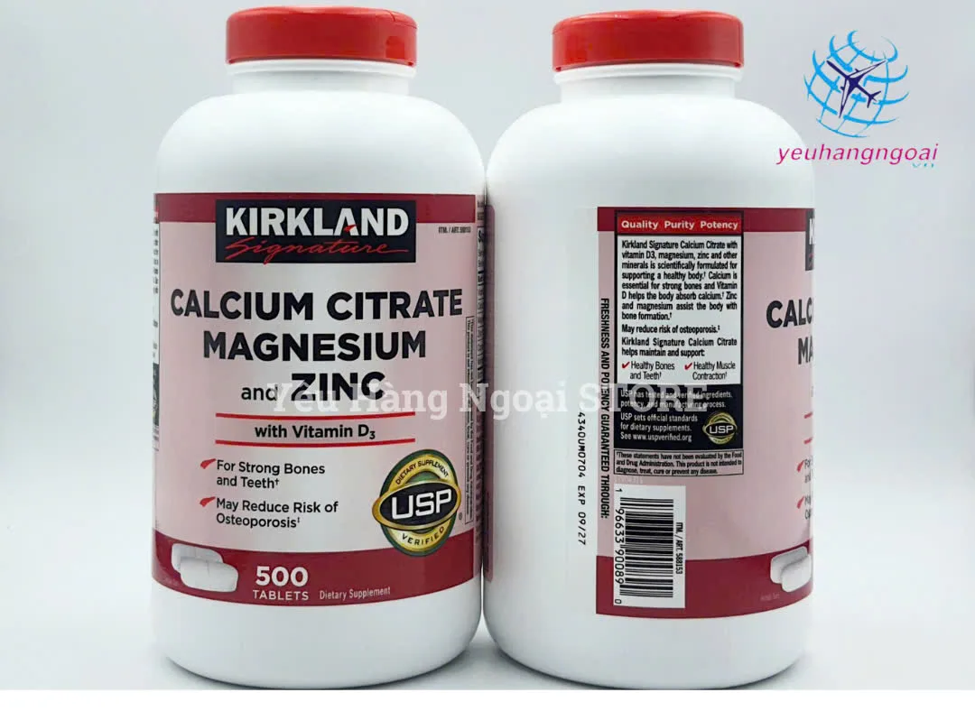 Viên Uống Bổ Sung Canxi, Magie, Kẽm Và Vitamin D3 Kirkland Calcium Citrate Magnesium And Zinc With Vitamin D3 500 Viên Của Mỹ. 3 Z6657902995551 29701fdadb0a2c244bf5f1599489d3f0