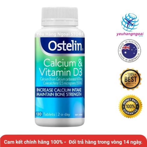 Viên Uống Bổ Sung Canxi - Calcium & Vitamin D3 Ostelin 130 Viên Của Úc. 1 canxi-ostelin-130