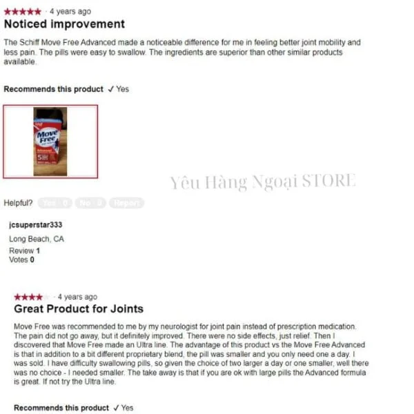 Viên Uống Move Free Total Joint Health 200 Viên Của Mỹ. 8 review danh gia move free 200 vien cua hang2 600x600 1