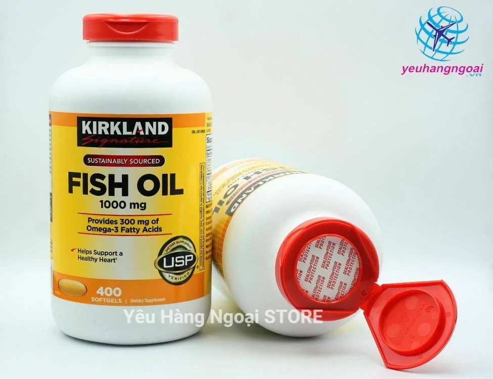 Dầu Cá Fish Oil 1000mg Kirkland Signature 400 Viên Của Mỹ. 3 Fish Oil 1000mg 400 Viên Của Kirkland Signature Mỹ (2)