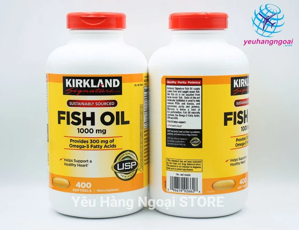 Dầu Cá Fish Oil 1000mg Kirkland Signature 400 Viên Của Mỹ. 6 Fish Oil 1000mg 400 Viên Của Kirkland Signature Mỹ (3)